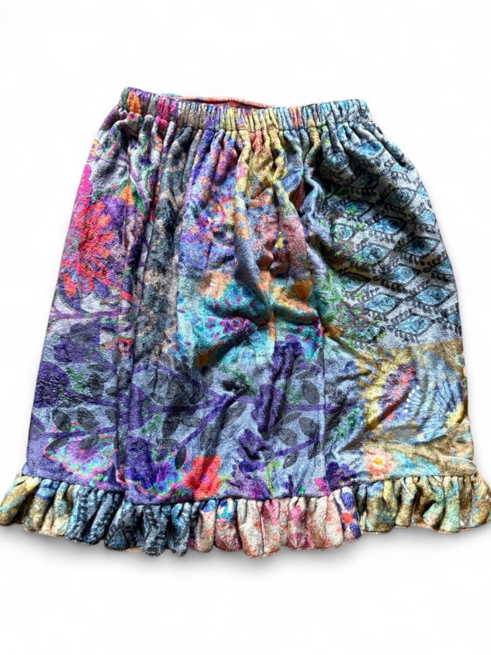 Boho Floral Multicolor Ruffle Hem Women's Skirt
